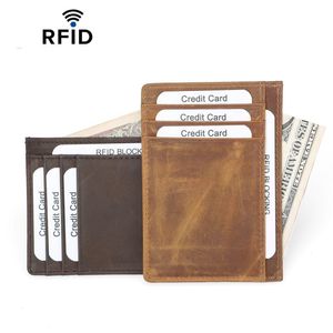 Тонкий Кошелек для Мужчин RFID Кошелек Минималистский Безопасный Тонкий Держатель Кредитной Карты