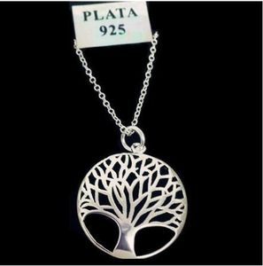 Halsband Artikel 925 Mode Mest populära Varmt silverpläterad Tree of Life Pendant Halsband 18inch Partihandel Pris Gratis frakt 20st / Lot