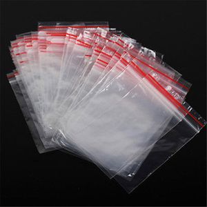 100pcs/pack High Clear PE Zip Lock Bags Reclosable Plastic Sugar Candy Dried Fruits Powder Books Gifts Cookies Pouches