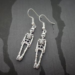 Halloween skalle mänsklig skelett alternativ gata punk rock nattklubb charm pendant hip hop bohemian örhänge smycken för kvinnor gåva 430