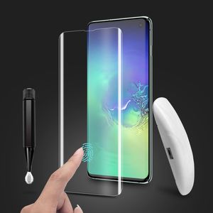 УФ Glass для Samsung S21 S20 S20PLUS NOTE20 NOTE10 S10 S9 PLUS для Huawei Mate30 Pro P30 Mate20 Pro УФ-стекла для S10 с отпечатками пальцев