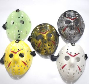Retro Jason Mask Skräck Rolig Full Face Mask Brons Halloween Cosplay Kostym Masquerade Masks Hockey Party Påskfestival Tillbehör YW202