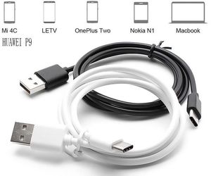 Typ C USB-kablar Rund data Laddningsladd för telefon Samsung S8 Not 7 S7 S6 Edge S4 Huawei P9 6 5