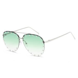 Atacado-clássico óculos de sol mulheres rebite sem aro moda óculos de sol feminino oculos de sol feminino óculos gafas mujer lunettes lunette uv400