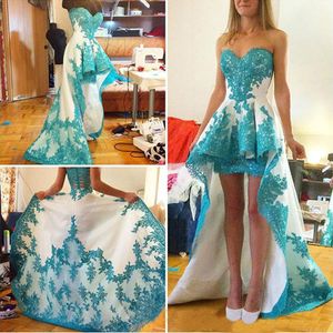 Free Shipping New Arrival High Low Sweetheart Neckline Prom Dress Sexy Lace Women Wear Homecoming Party Gown Custom Made Plus Size
