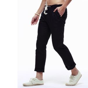 Toptan-Mens Keten Capri Pantolon Hafif İnce Bacaklar Rahat Pantolon Erkekler Yüksek Kaliteli Keten Pamuk Pantolon Erkek Kalem PT-136