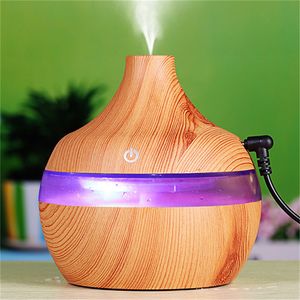 Beijamei Home Wood Grain Air Luftfuktare Small Aroma Diffuser Essential Olja Humidificador 7 LED Night Light