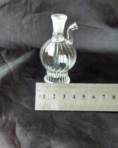 Rund mage ribbad bas med hookah glas bongs tillbehör, glas rökning rör färgglada mini multi-färger handrör bästa sked glas