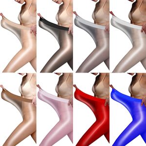 Plus Size 8D Ultra Sheer Glossy Tights, High-Quality Crotchless Pantyhose in 9 Colors