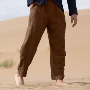 Erkek Keten Pantolon Erkekler Yaz Rahat Pantolon Geniş Bacak Pantolon 2019 İpli Pamuk Keten Uzun Pantolon Pantalones Hombre