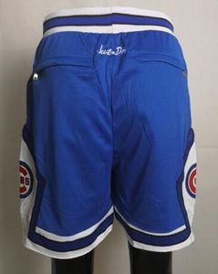 Nowa drużyna Vintage Baseball Shorts Kieszonkowy ubrania Running Ubrania Home Blue Kolor Właśnie wyczerpany rozmiar S-xxl