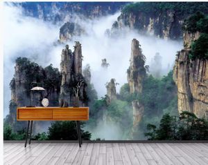 Personalizado alguma tamanho Mural Wallpaper Zhangjiajie Scenic Área de Paisagem Florestal de Fundo TV de Fundo Bedroom parede Photo Paper 3D