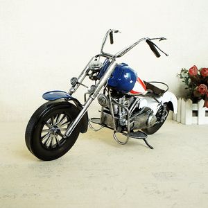 Motocicleta de metal de ferro SM, brinquedo de carros modelo menino, ornamento artesanal estilo retro, presentes de aniversário de criança de Natal, coleta, decoração de casa, smt5117