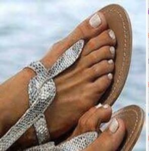Hot Sale-Nal Size Conversion Chart 2019 Sommar Ny stil Flat Bottom Sandals Snake Pattern Stor storlek EU 43