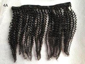 VMAE Natural Black Afro Afro Curly 4A 4B 4C100% Cutícula brasileira não processada Clipe humano virgem alinhado na extensão da tecelagem de cabelo