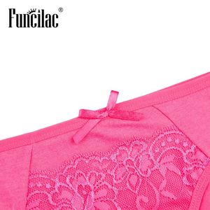 Wholesale-FUNCILAC Seamless Lace Underwear Panties Woman Underwear Cotton Briefs Culotte Femme Sexy Womens Lingerie 5pcs/lot