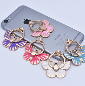 Universal Butterfly Telefon Ringhållare Stativ Finger Kickstand 360 Metal Ring Hand Stativ för mobiltelefon iPhone 11 Pro Max XS Max XR