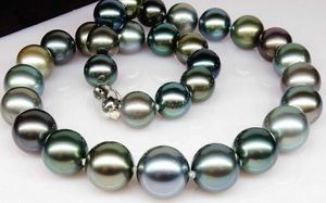 Riesige Graue Perlen großhandel-Riesige mm Südsee Schwarz graue runde Perlenkette Guter Glanz Feinperlen Schmuck
