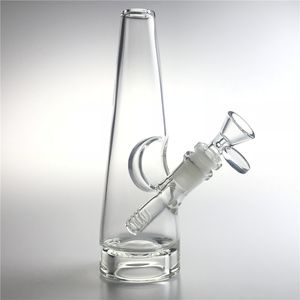 Glasbongs Wasserpfeife mit 8-Zoll-Hookah 14 mm weibliche Downstem-Rohrköpfe dicker Boden, dreieckige Wasserpfeifenbecher, Bongschale für Rauchpfeifen