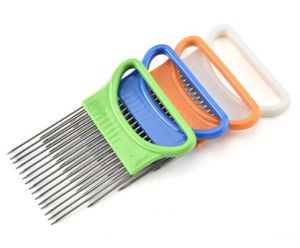 Kitchen Tools Cut Onion Holder Fork Stainless Steel +Plastic Vegetable Slicer Tomato Cutter Metal Meat Needle Gadgets Frok
