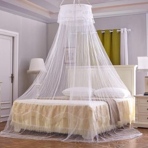 Princess Mosquito Nets Lila Vit Hung Dome för sommar Polyester Mesh Tyg Hem Textil MN06 Rosa Singel Door Bed Gardin