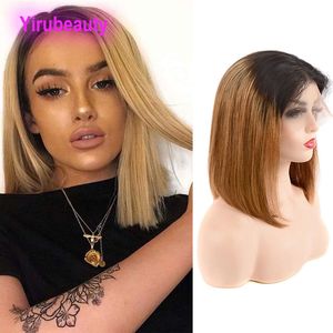 Capelli vergini brasiliani 1B/27 Ombre capelli umani 13*4 parrucca anteriore in pizzo Bob dritto 1b 27 colore bicolore 10-18 pollici