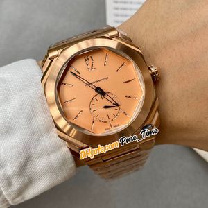 New Octo Finíssimo 103.015 Ouro Dial Aço Quartzo Suíço Mens Watch Rosa de Ouro inoxidável Pulseira Gents Desporto Relógios de alta qualidade Hello_watch