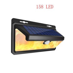 Fama da fama solar Luz ao ar livre 158 LED Sensor de movimento movido Luzes de parede sem fio 270 ângulo amplo para o pátio de garagem Gutter Gutter