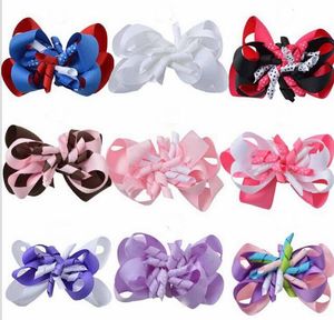 Baby Christmas Layered Korker Hair Bows Clips Curlies Ribbon Boutique M2MG Corker Hair Bands Kids Hairclips Handgjorda Headwear PD015