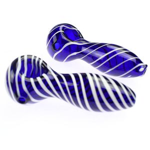 Boa qualidade preço bom tubos de mão de cor azul bubbler pilha de vidro para fumar com comprimento de 4 polegadas HP-GP022
