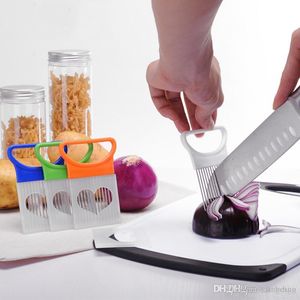 Onion Plug Hot Stainless Steel Onion Slicer Needles Pine Needles Fruit Vegetable Slice Holder Onion Holder Slicer Vegetable tools DH0585