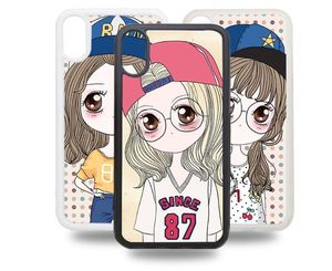 100pcs 아이폰 X XS XS MAX XR 2D 승화 인쇄 빈 플라스틱 케이스 금속 삽입 휴대 전화 셸 하드 플라스틱 전화 케이스