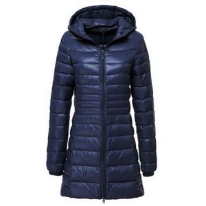 Damskie Park Parkas Ultra Light Jacket Kobiety Jesień Zima Biała Kaczka Dorywczo Długi Kapturem Płaszcz Plus Size 7XL Przenośny płaszcz Park