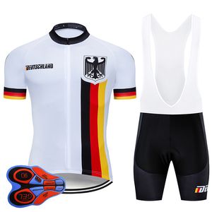 2024 Pro Team Niemcy Letni Jersey 9D Zestaw śliniaka MTB MTB Red Rower Clothing Szybki suchy rower zużycie ropa ciclismo żelowe