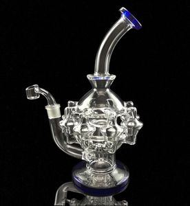 glassart Große Wasserbong aus Glas, Recycler, Bohrinsel, 11,2 Zoll, riesige Bongs, Vogelkäfigrohre, Bubbler, Fab-Eier, berauschende Quarz-Banger-Schüssel