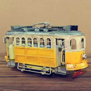 Retro Tinplate Train Model Toy, Handmade Ornament, Creative Home Furnishings, Photography Props, for Kid' Gift, Collecting, Party Decoration