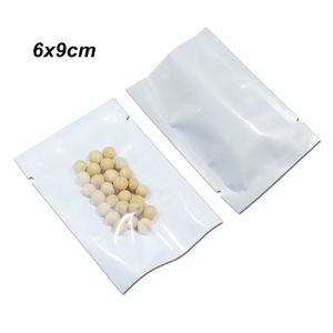 6x9cm 300 pezzi vendita al dettaglio trasparente / bianco open top termosaldabile sacchetti di plastica per imballaggio sacchetto piccolo sottovuoto per piccoli giocattoli campione tacche a strappo