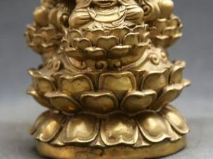5.1"China Buddhism Bronze Shakyamuni Buddha Tangseng Ksitigarbha Kwan-yin Statue