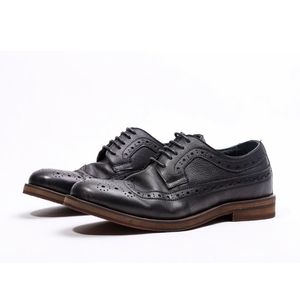 Leather Classical Genuine Formal Dress Brogue Carved Raise Toe Business Wedding Social Oxford Shoes For Men D