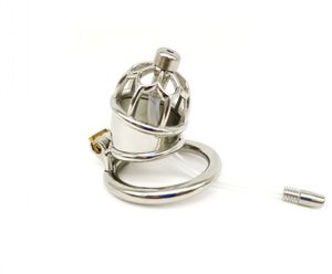 Cintura di castità maschile in acciaio inossidabile con dispositivo per gabbia per catetere uretrale in silicone Giocattoli prodotti del sesso 16B