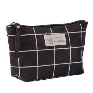 Designer- Women Plaid Travel Cosmetic Bag Makeup Bag Handbag Female Zipper Purse Small Cosmetics Make Up Bags Travel Beauty Organizer #29987