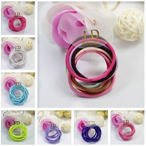 Ragazze JD Color Scrunchies Anello per capelli Porta coda di cavallo multicolore Cerchio in gomma Fascia elastica alta Corde Accessori per capelli 10 pezzi per etichetta D3602