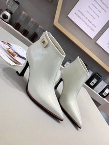 White Leather Ladies High Heel bare booties Boots 2020 top Sale Boots Best Quality fast ship New Arrival women Boots Winter