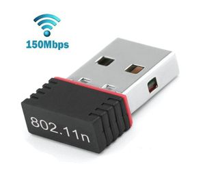 Mini USB IEEE 802.11n Nano 150m WiFi Network Adapter Support 64/128 bit WPA WPA-kryptering för Windows Vista Mac Linux