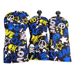 New Golf Driver Headcover High Quality Skull Pattern Waterproof Golf Headcover 1 3 5 Wood Head Cover For all Golf Clubs