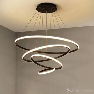 Modern Aluminium Circle LED Pendant Lights For Bedroom Living Room Matsal Kök Minimalistisk WhiteBlackCoffeegolden Body