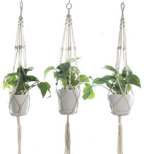 Plant Hangers Macrame Flower Pots Holder Rope Braided Hanging Planter Basket Home Garden Decor 8 Designs Optional YW3952-ZWL