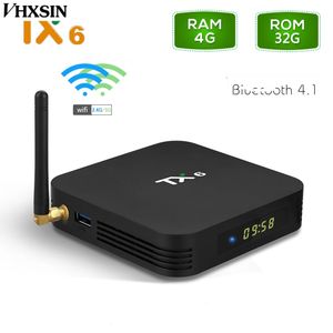 Skicka från Frankrike TX6 TV -låda Android 9.0 2.4G 5G WiFi Bt 4.1 4K H.265 HD Smart Allwinner H6 4GB 32GB