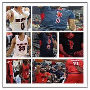 2021 Uomini Pallacanestro Duquesne Dukes Colleges TAVIAN DUNN-Tavian Dunn-Martin LAMAR NORMAN JR.MARCUS WEATHERS HUGHES STEELE Maglia Personalizzata