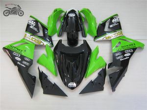 Бесплатные пользовательские обтекатели комплект для Kawasaki 2004 2005 Ninja ZX10R зеленый черный китайский ABS пластиковые обтекатели набор ZX 10R 04 05 ZX-10R